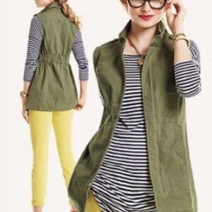 CABI ARMY EXPLORER UTILITY VEST OUTDOOR LONG LINE SLEEVELESS CHORE SIZE SMALL